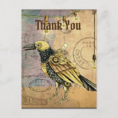 Steampunk Raven bedankt Briefkaart (Voorkant)