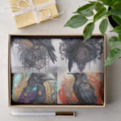 Steampunk Raven Collage 1 Decoupage papier (Geschenk)