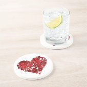 Steampunk Red Gears Heart Zandsteen Onderzetter (Zijkant)