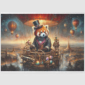  Steampunk Red Panda Adventure Decoupage Tissuepapier (Voorkant)