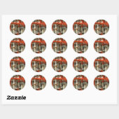 Steampunk - Red pipe headache Ronde Sticker (Vel)
