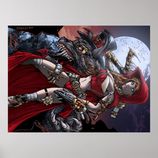 Steampunk Red Poster (Voorkant)