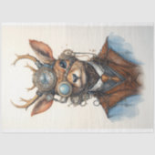 Steampunk Reindeer Gears Goggles Vest D8 Decoupage Tissuepapier (Voorkant)