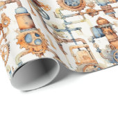 Steampunk Retro Cadeaupapier (Rol Hoek)