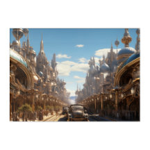 Steampunk Retro Futuristische Straat