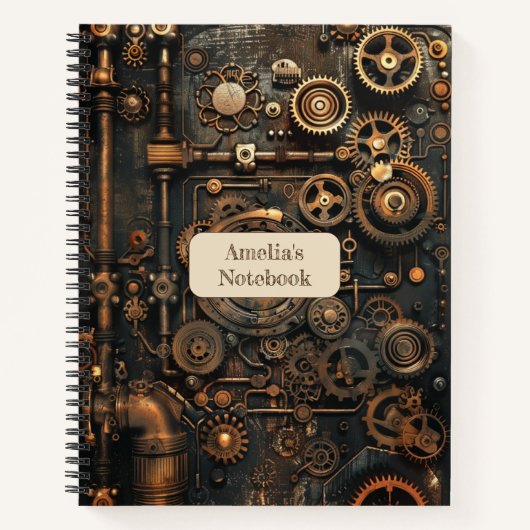 Steampunk Retro Notitieboek (Voorkant)