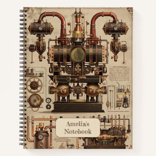 Steampunk Retro Notitieboek (Voorkant)