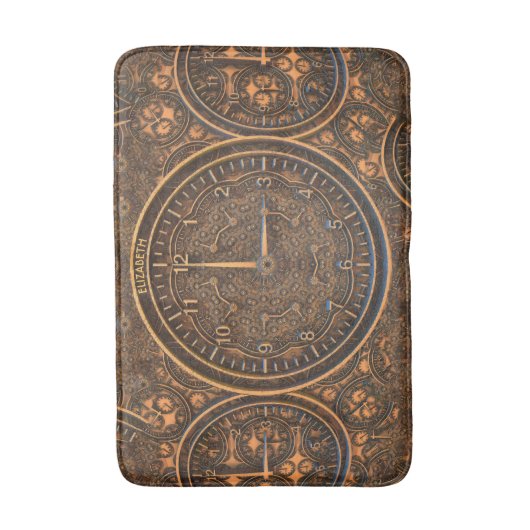  Steampunk Retro Rusty Art Deco Clock Badmat (Voorkant Verticaal)