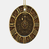 Steampunk Retro Rusty Art Deco Clock Keramisch Ornament (Rechts)