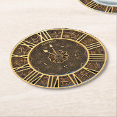 Steampunk Retro  Rusty Art Deco Clock Ronde Kartonnen Onderzetter (Gebogen)