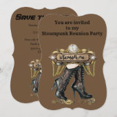 Steampunk Reünie Partij Kaart (Voorkant / Achterkant)