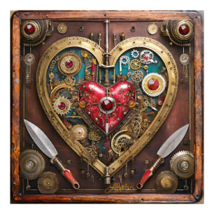 Steampunk Robijnen En Dolken Krijger Valentijn Foto Afdruk