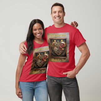Steampunk Robijnen En Tandwielen Donker Hart T-shirt