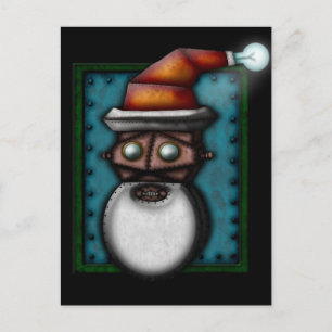 Steampunk Robo-Père Noël, carte postale