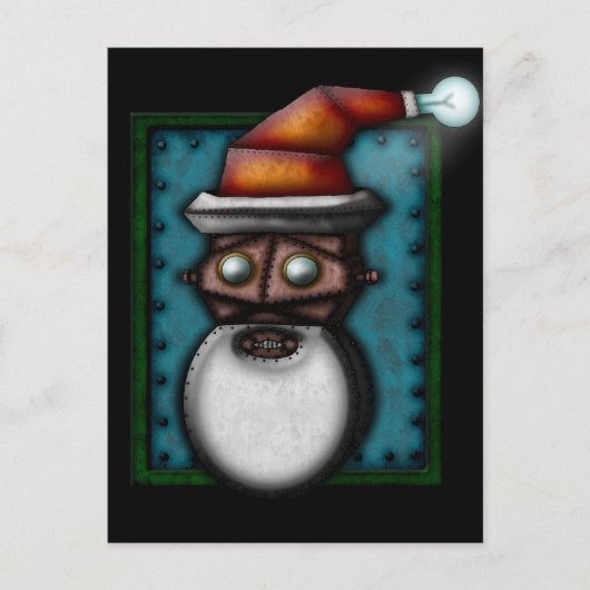 Steampunk Robo-Père Noël, carte postale (Devant)