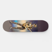 Steampunk Robot Girl met gitar Skateboard (Horizontaal)