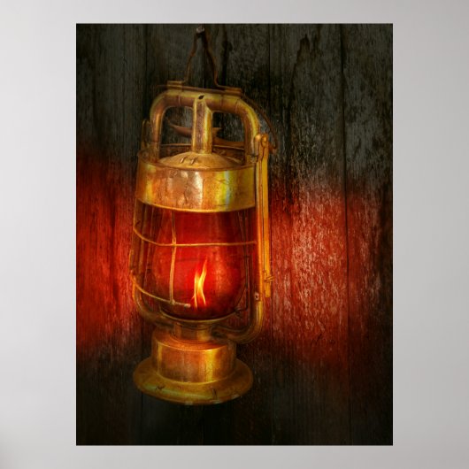 Steampunk - Rode lichte wijk Poster (Voorkant)