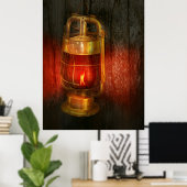 Steampunk - Rode lichte wijk Poster (Thuiskantoor)