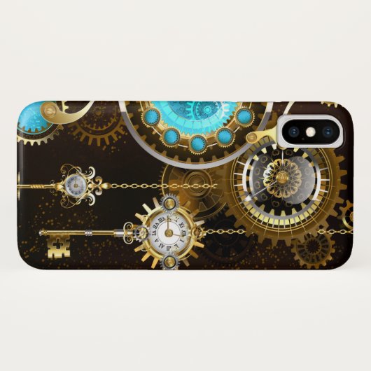 Steampunk roestige achtergrond met turkooizen lenz Case-Mate iPhone case (Achterkant (horizontaal))
