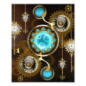 Steampunk roestige achtergrond met turquoise glaze foto afdruk (Voorkant)