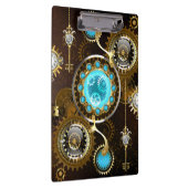 Steampunk roestige achtergrond met turquoise glaze klembord (Rechts)