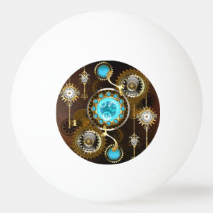 Steampunk Roestige Achtergrond met Turquoise Lenze Pingpongballen