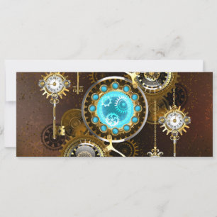 Steampunk Roestige Achtergrond met Turquoise Lenze Save The Date