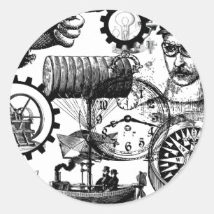 steampunk ronde sticker