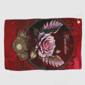 Steampunk-roos Golfhanddoek (Horizontaal)