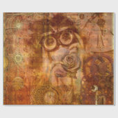 Steampunk Roos inpakpapier (Vlak)