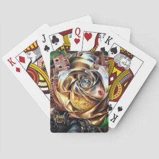 Steampunk Roos met surrealistisch gezicht - Mechan Pokerkaarten
