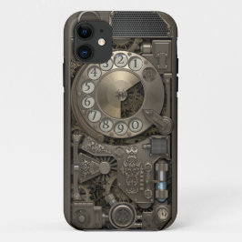 Steampunk Rotary Metal Dial Phone. iPhone 11 Hoesje