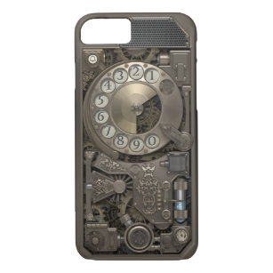 Steampunk Rotary Metal Dial Phone. Hoes. iPhone 8/7 Hoesje