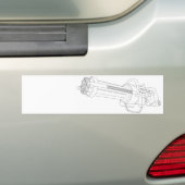 Steampunk Rotatie Pistool Bumpersticker (Op auto)