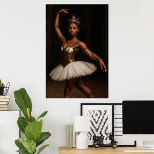 Steampunk Royal Ballerina Elegant Fantasy Poster