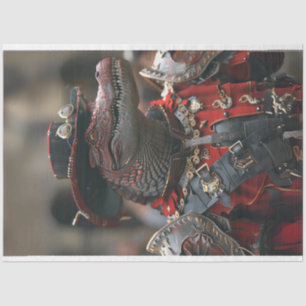 Steampunk Royal Rood Zwart Alligator Decouapge Tissuepapier