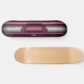 Steampunk, roze hart met monogram naamplaat skateboard (Horizontaal)
