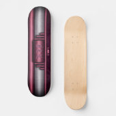Steampunk, roze hart met monogram naamplaat skateboard (Voorkant)