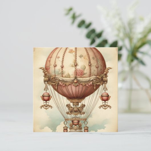  Steampunk Roze Hete Luchtballon (Staand voorkant)
