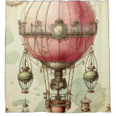  Steampunk Roze Hete Luchtballon (2) Douchegordijn (Voorkant)
