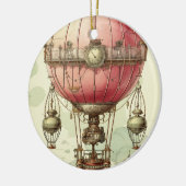  Steampunk Roze Hete Luchtballon (2) Keramisch Ornament (Links)
