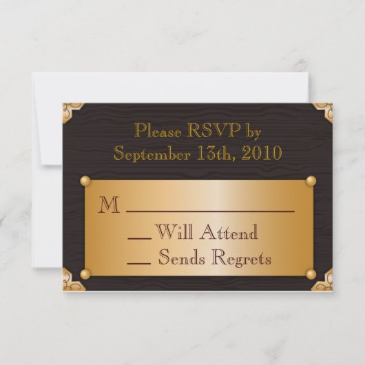 Steampunk RSVP-kaart RSVP Kaartje (Voorkant)