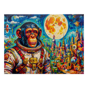 STEAMPUNK RUIMTEVAARDER-CHIMPANSEE 2 PERFECT POSTER