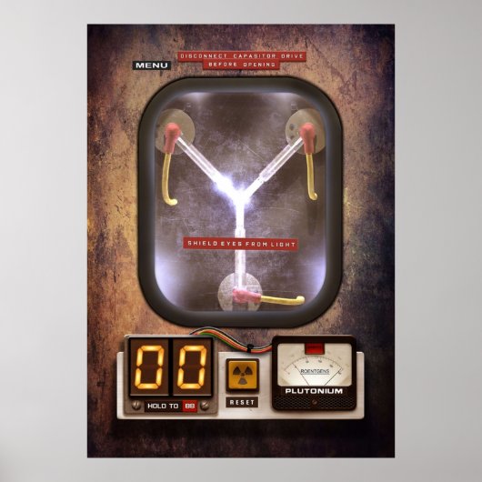 Steampunk rustic Flux-condensator Poster (Voorkant)