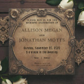 Steampunk Rustic Industrial Wedding Invitation