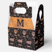Steampunk Rusty Airships Monogram Gable Bedankdoosjes (Geopend)