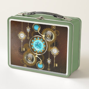 Steampunk Rusty Background met Turquoise Lenses