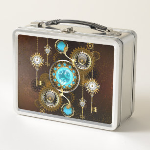 Steampunk Rusty Background met Turquoise Lenses