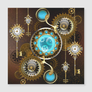 Steampunk Rusty Background met Turquoise Lenses
