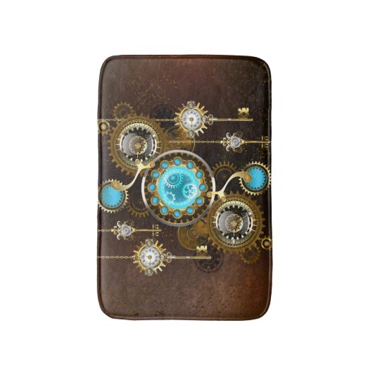 Steampunk Rusty Background met Turquoise Lenses Badmat (Voorkant Verticaal)